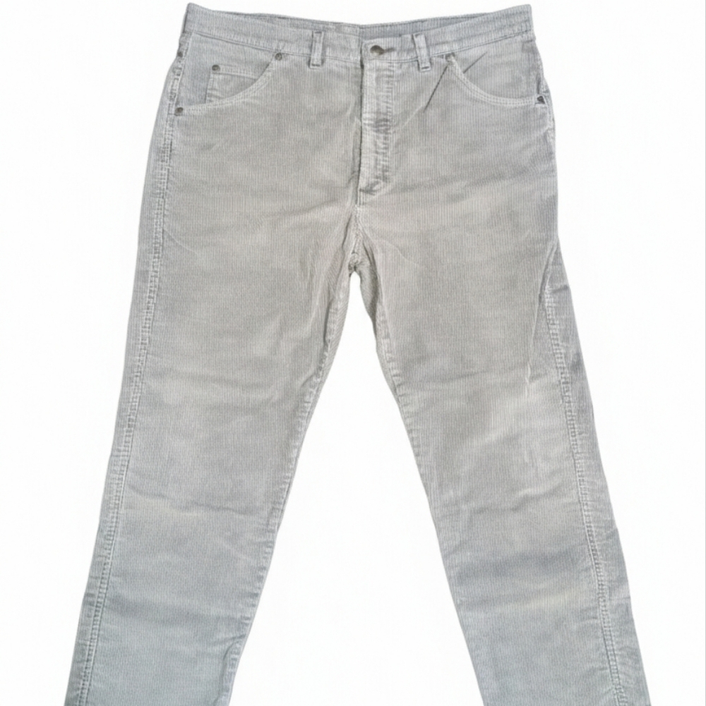 Lands' End Square Rigger Gray Corduroy Pants 38 Regular Vintage Retro Minimal